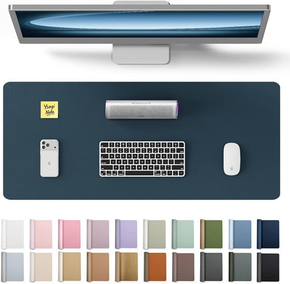 YSAGi Leather Desk Pad Protector, Office Desk Mat, Large Mouse Pad, Non-Slip PU Leather Desk Blotter, Waterproof Laptop Desk Writing Pad for Office and Home (23.6" x 13.8", Eggshell) - Colors B
