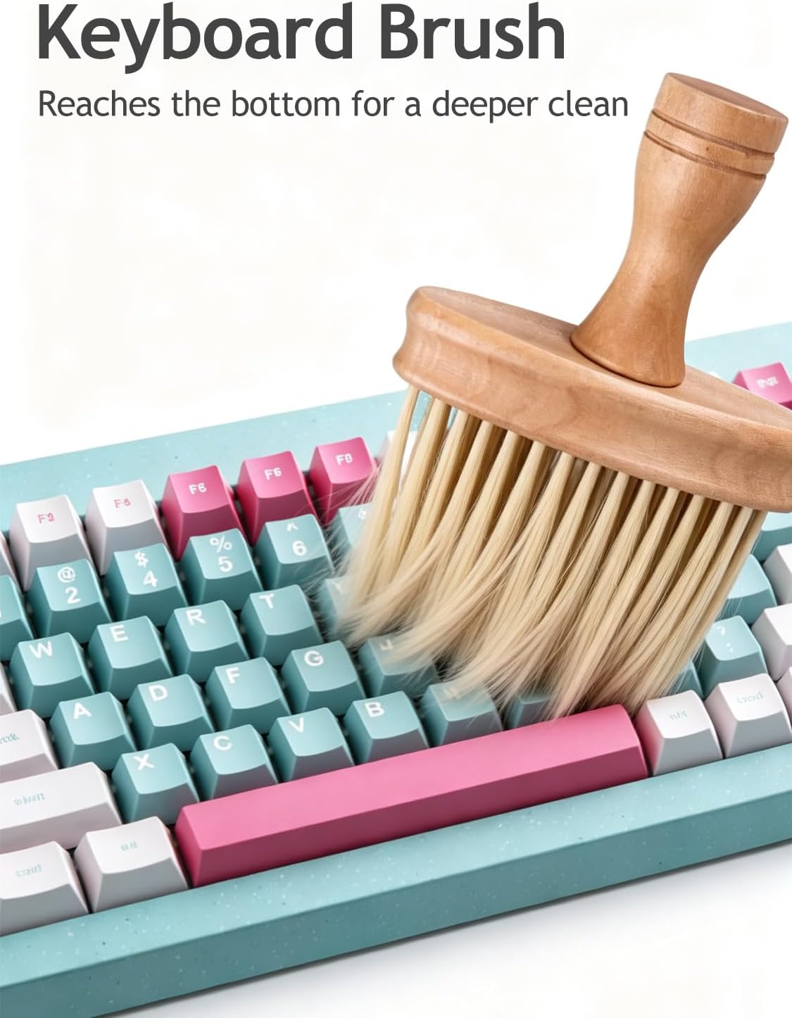 Keyboard Cleaning Brush, Wooden Piano Cleaner Brush, Instrument Dusting Brush Anti-Static Double Sided Ultra Soft Brush, Universal Guitar Laptop Synthesizers Keyboard Brush