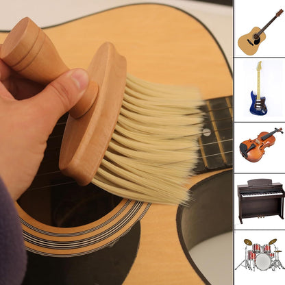 Keyboard Cleaning Brush, Wooden Piano Cleaner Brush, Instrument Dusting Brush Anti-Static Double Sided Ultra Soft Brush, Universal Guitar Laptop Synthesizers Keyboard Brush