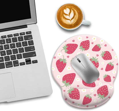 LIMKRIAN Cat Ergonomic Mouse Pad with Wrist Rest, Gaming Mouse Pad with Wrist Support, Funny Mouse Pads for Desk, Computer Mousepad with Non-Slip Pain Relief PU Base, Cute Office Desk Accessories - Colors B