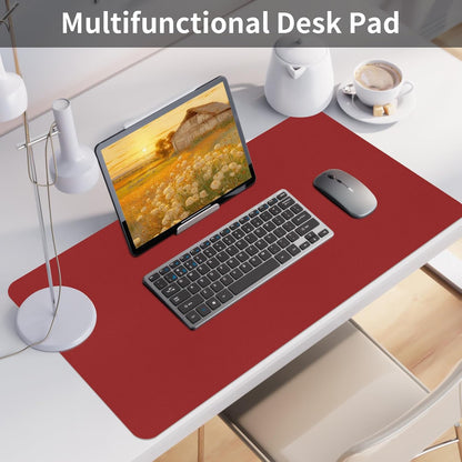 Bloss Leather Desk Pad and Keyboard Wrist Rest, Large Mouse Pad + Keyboard Pad+Mouse Wrist Support, Non-Slip Desk Mat Protector for Office, Home(31.5×15.7 Inches,Beige) - Colors A