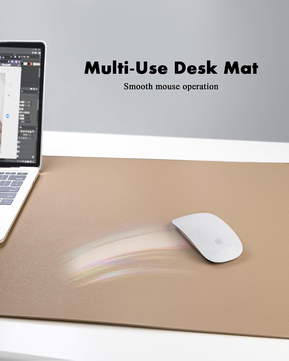 Double-Sided Desk Pad, 31.5"x15.7"Leather Desk Mat, Eco Cork Desk Pad Protector,Large Mouse Pad,Waterproof Desk Blotter for Office/Home(Coffee)