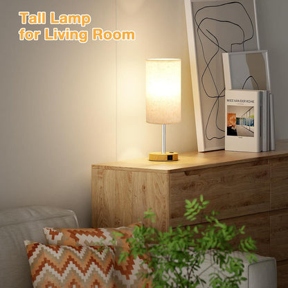 Dicoool Bedside Table Lamp for Bedroom - 3-Way Dimmable Touch Lamp, USB A+C