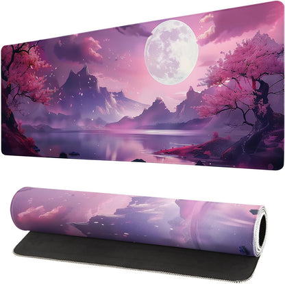 Japanese Mouse Pad, Large Japanese Desk Mat, XL Anime Gaming Keyboard Mat, Non-Slip Rubber Base, Big Extended Desk Protector for Home Office, 31.5”x11.8”