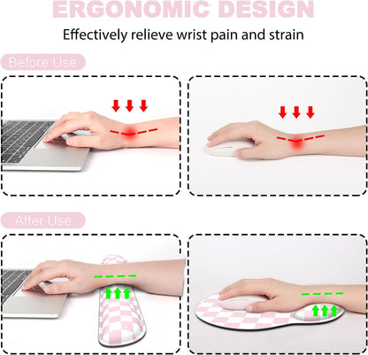 Ergonomic Mouse Pad with Wrist Rest and Keyboard Wrist Rest, Mousepad