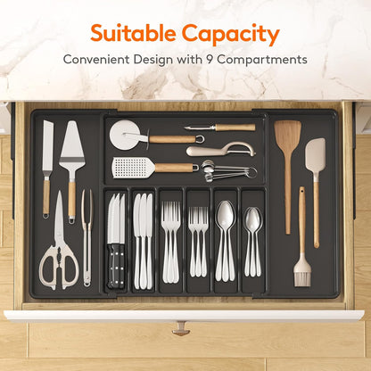 Expandable Silverware Drawer Organizer, Kitchen Utensil Tray