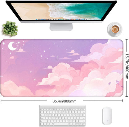 Retro American Flag XL Gaming Mouse Pad with Stitching Edge Laptop Desk Mat