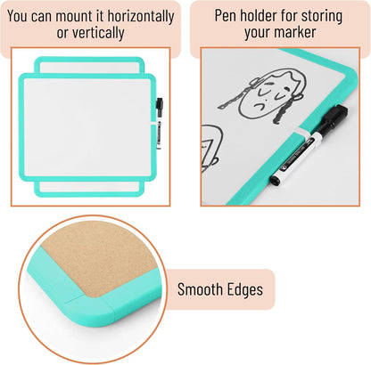 Dry Erase Board, 14” x 11”, White Frame