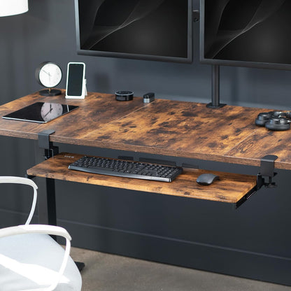 VIVO Extra Long Clamp-on Computer Keyboard and Mouse Under Desk Slider Tray, 34 x 11 inch Pull Out Platform Drawer, Black, MOUNT-KB15EB