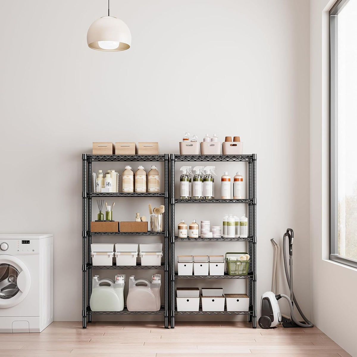 M MZG 450 lbs Steel Storage Shelving 3-Tier Utility Shelving Unit Steel Organizer Wire Rack for Home,Kitchen,Office (11.8" D x 17.7" W x 26.3" H) - Colors B