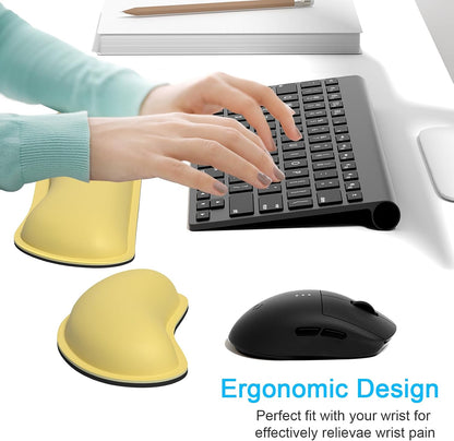 Mouse Wrist Rest, Ergonomic Memory Foam Mouse Wrist for Computer Desk Mats Support, PU Leather Hand Rest Pad Cushion for Gaming, Laptop, Men, Women, Pain Relief & Easy Typing, Black