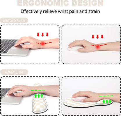 Ergonomic Mouse Pad with Wrist Rest and Keyboard Wrist Rest, Mousepad