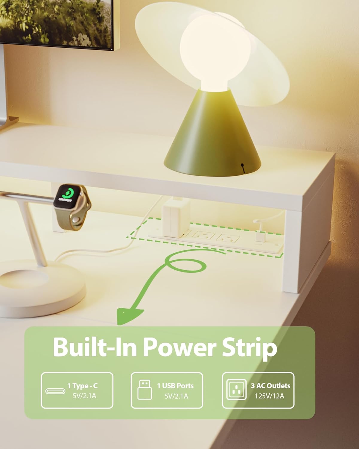 48 * 24 Inch Electric Standing Desk with Shelf & Led, Dark Walnut