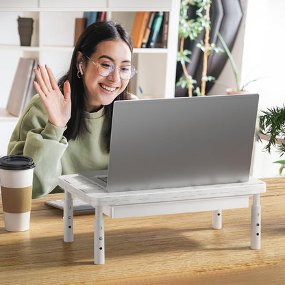 WALI Monitor Stand Riser with Drawer, Desk Organizers and Accessories for Computer, Printer, Laptop Stand for Home Office Supplies, (PTT005-B), 1 Pack, Black