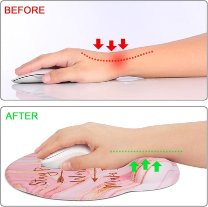 Ergonomic Mouse Pad with Wrist Support Rest,Large Mousepad Gel Wrist Rest, with Coaster Non-Slip & Pain Relief for Computer, Desk, Home&Office-Beach - Colors B