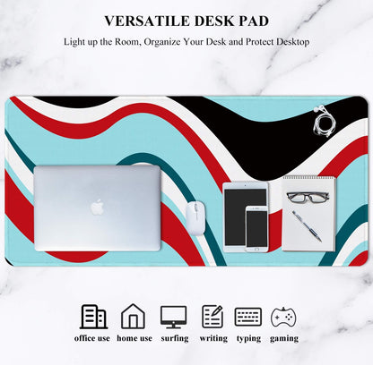 Auhoahsil Desk Mat, Ultra Large Mouse Pad, XXL Gaming Mousepad, Green Tropical Leaves Deskpad, Big Extended Full Size Mouse Pad, Desktop Desk Matt for Keyboard, Laptop & Computer, 35.5 x 15.7 in - Colors B
