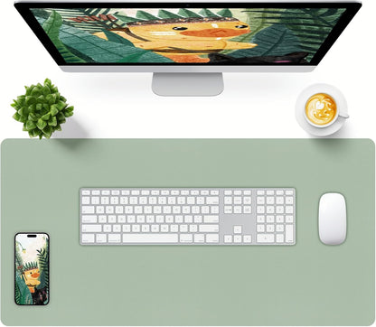 Bloss Leather Desk Pad and Keyboard Wrist Rest, Large Mouse Pad + Keyboard Pad+Mouse Wrist Support, Non-Slip Desk Mat Protector for Office, Home(31.5×15.7 Inches,Beige) - Colors A