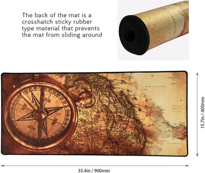 XXL Professional Large Mouse Pad & Computer Game Mouse Mat (35.4x15.7x0.1IN, Map) (90 * 40 Map)