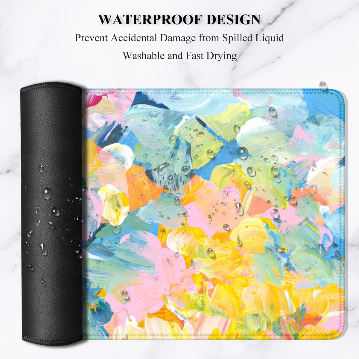 Auhoahsil Desk Mat, Ultra Large Mouse Pad, XXL Gaming Mousepad, Green Tropical Leaves Deskpad, Big Extended Full Size Mouse Pad, Desktop Desk Matt for Keyboard, Laptop & Computer, 35.5 x 15.7 in - Colors B