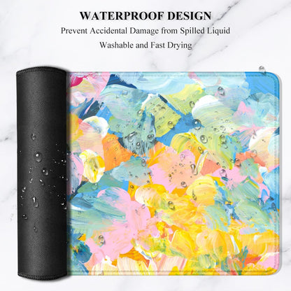 Auhoahsil Desk Mat, Ultra Large Mouse Pad, XXL Gaming Mousepad, Green Tropical Leaves Deskpad, Big Extended Full Size Mouse Pad, Desktop Desk Matt for Keyboard, Laptop & Computer, 35.5 x 15.7 in - Colors B