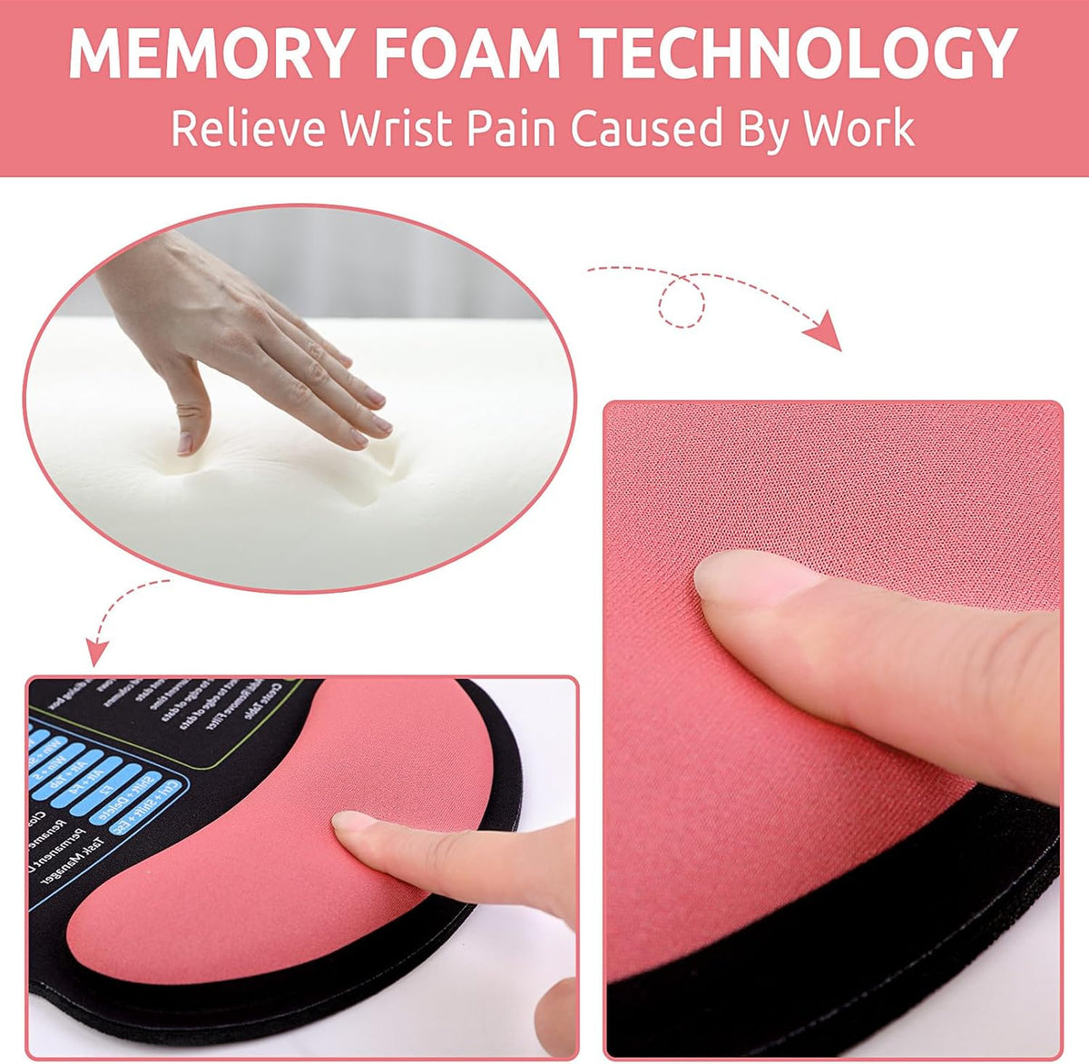 KONVINIT Ergonomic Mouse Pad with Wrist Rest, Small Mousepad with Non-Slip Rubber Base and Smooth Surface, Beach Mouse Pads for Desk, Office Desk Accessories