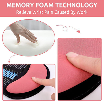 KONVINIT Ergonomic Mouse Pad with Wrist Rest, Small Mousepad with Non-Slip Rubber Base and Smooth Surface, Beach Mouse Pads for Desk, Office Desk Accessories
