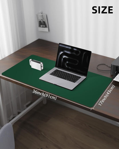 AFIING Large Desk Mat 55" x 24" - PU Leather Desk Pad Protector, Waterproof Non-Slip Extended Mouse Pad for Office Desk, Keyboard, Laptop and Home Workspace (Black)