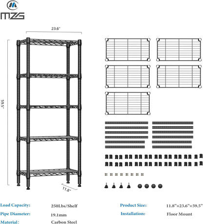 M MZG 450 lbs Steel Storage Shelving 3-Tier Utility Shelving Unit Steel Organizer Wire Rack for Home,Kitchen,Office (11.8" D x 17.7" W x 26.3" H) - Colors B
