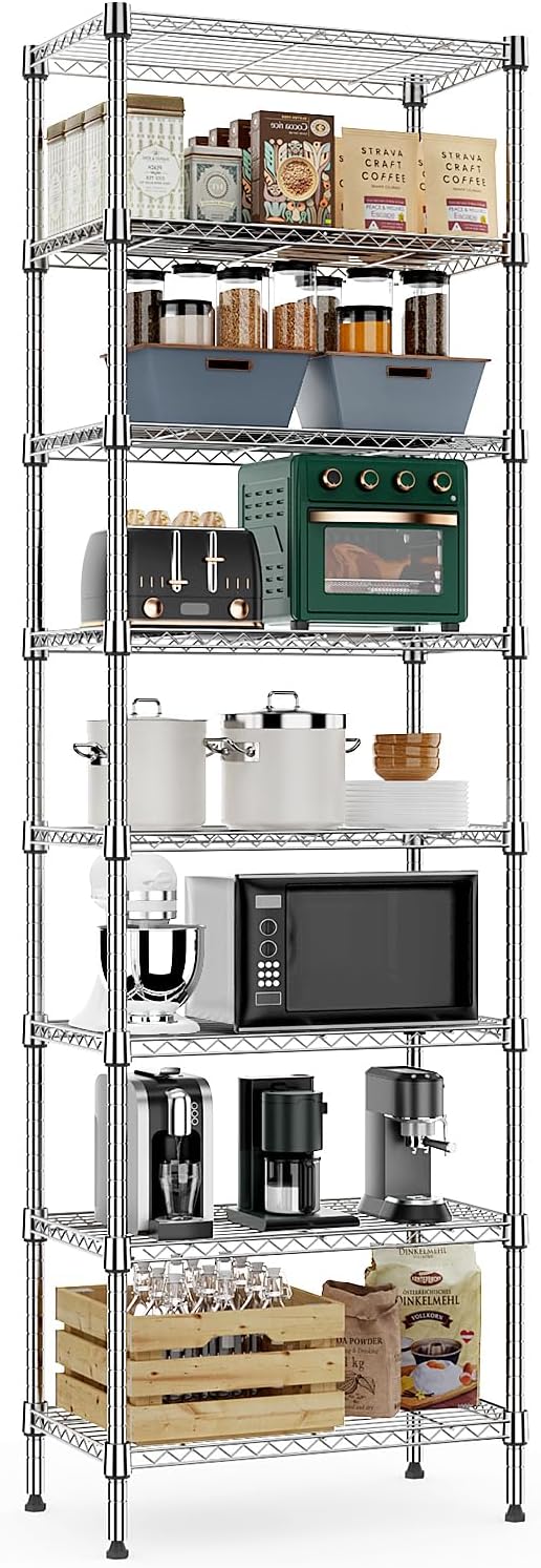M MZG 450 lbs Steel Storage Shelving 3-Tier Utility Shelving Unit Steel Organizer Wire Rack for Home,Kitchen,Office (11.8" D x 17.7" W x 26.3" H) - Colors A