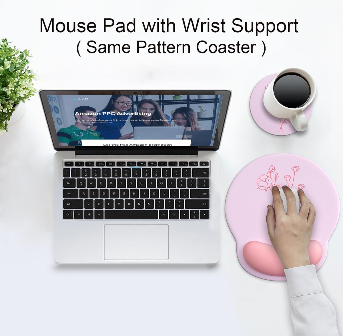 Ergonomic Mouse Pad with Wrist Support Rest,Large Mousepad Gel Wrist Rest, with Coaster Non-Slip & Pain Relief for Computer, Desk, Home&Office-Beach - Colors B