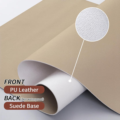 Bloss Leather Desk Pad and Keyboard Wrist Rest, Large Mouse Pad + Keyboard Pad+Mouse Wrist Support, Non-Slip Desk Mat Protector for Office, Home(31.5×15.7 Inches,Beige) - Colors A