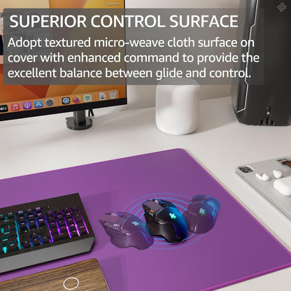 KTRIO Large Gaming Mouse Pad Desk Mat for Gamer, 31.5" x 11.8", Black, XL | Extended Size Design, Superior Micro-Weave Cloth, Non-Slip Rubber Base, Durable Stitched Edges, Water-Resistant Coating