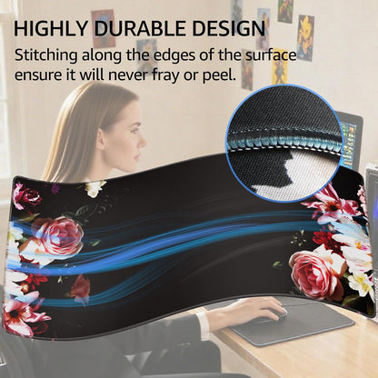 KTRIO Large Gaming Mouse Pad Desk Mat for Gamer, 31.5" x 11.8", Black, XL | Extended Size Design, Superior Micro-Weave Cloth, Non-Slip Rubber Base, Durable Stitched Edges, Water-Resistant Coating