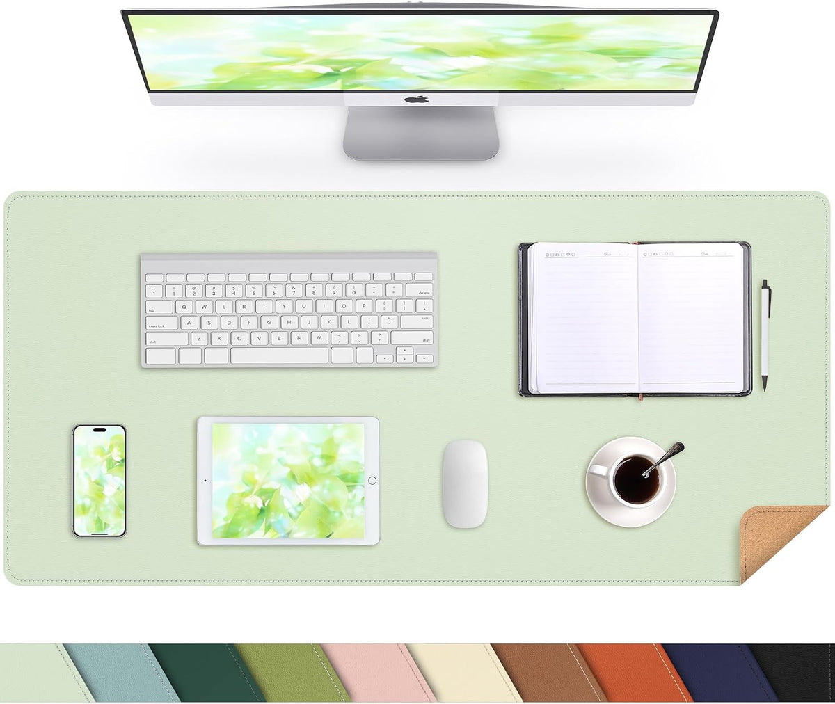 Large Desk Mat, 47" x 17", Black