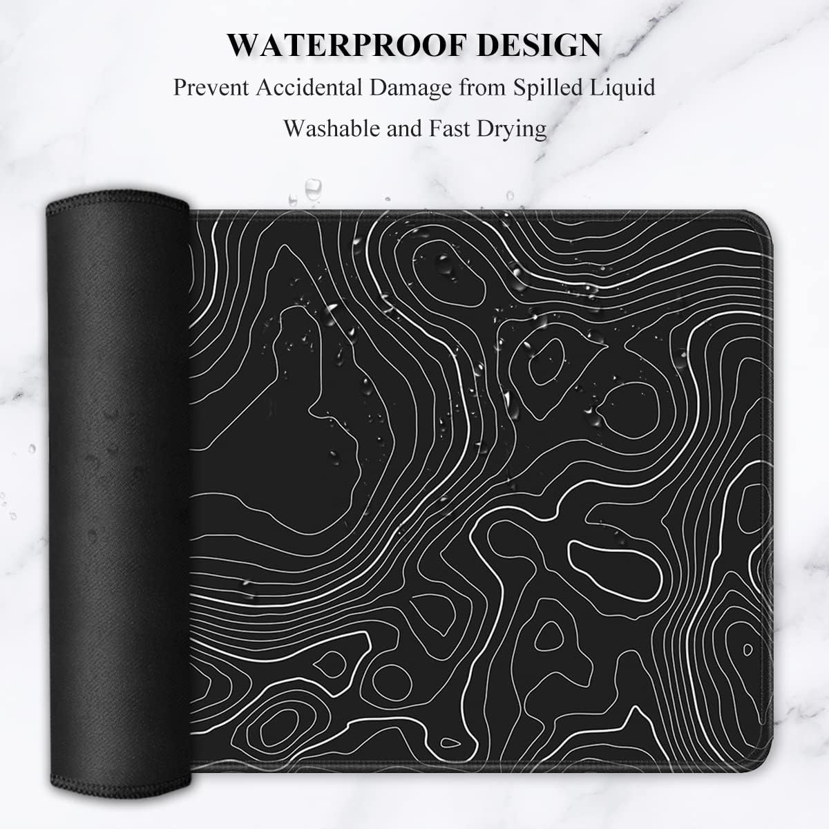 Auhoahsil Desk Mat, Ultra Large Mouse Pad, XXL Gaming Mousepad, Green Tropical Leaves Deskpad, Big Extended Full Size Mouse Pad, Desktop Desk Matt for Keyboard, Laptop & Computer, 35.5 x 15.7 in - Colors B