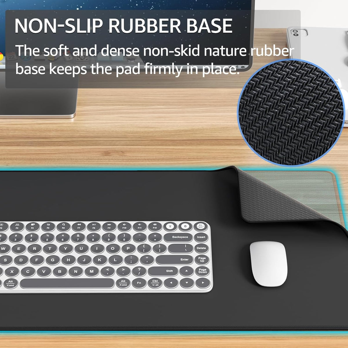 KTRIO Large Gaming Mouse Pad Desk Mat for Gamer, 31.5" x 11.8", Black, XL | Extended Size Design, Superior Micro-Weave Cloth, Non-Slip Rubber Base, Durable Stitched Edges, Water-Resistant Coating