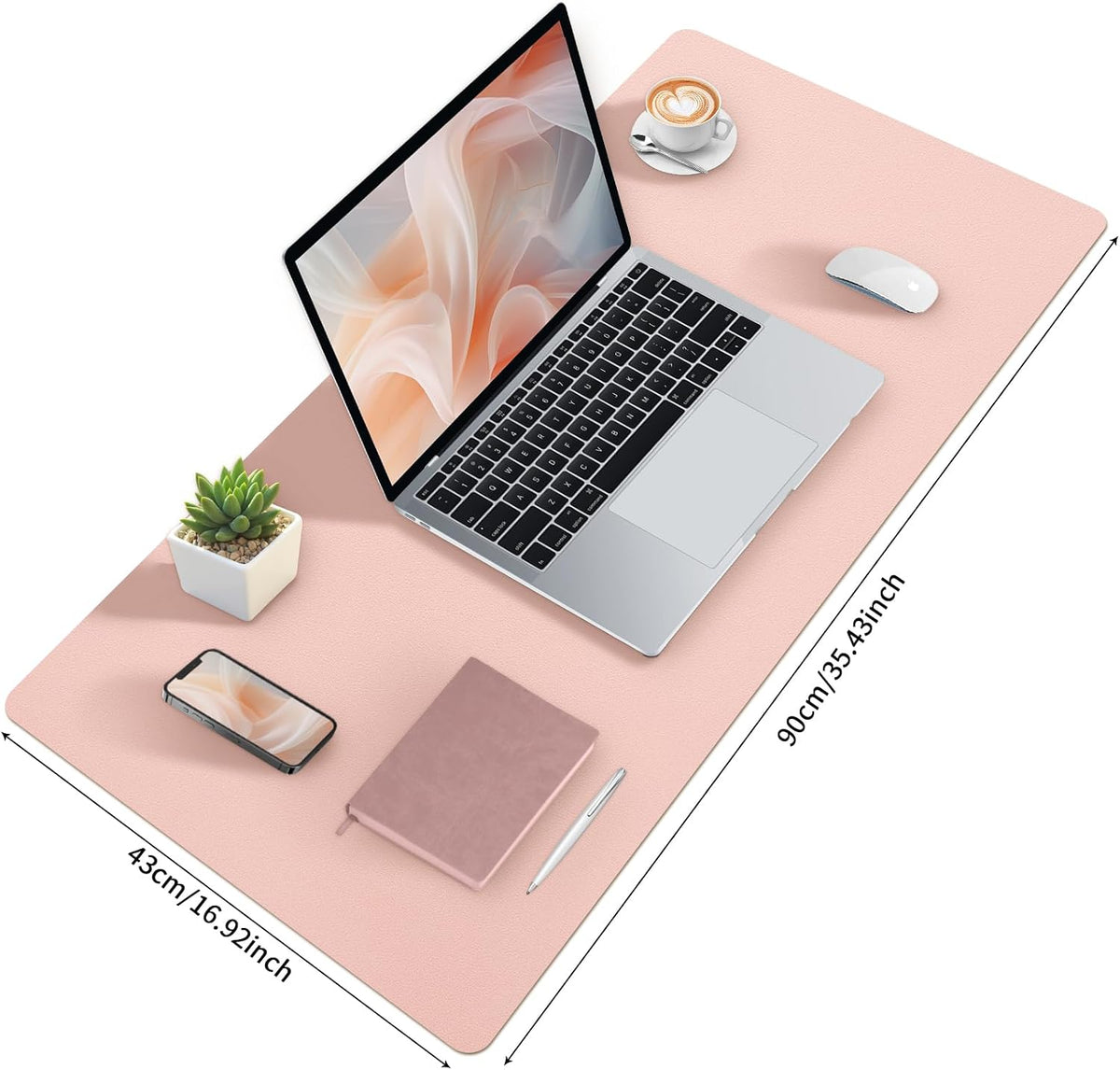 Bloss Leather Desk Pad and Keyboard Wrist Rest, Large Mouse Pad + Keyboard Pad+Mouse Wrist Support, Non-Slip Desk Mat Protector for Office, Home(31.5×15.7 Inches,Beige) - Colors B