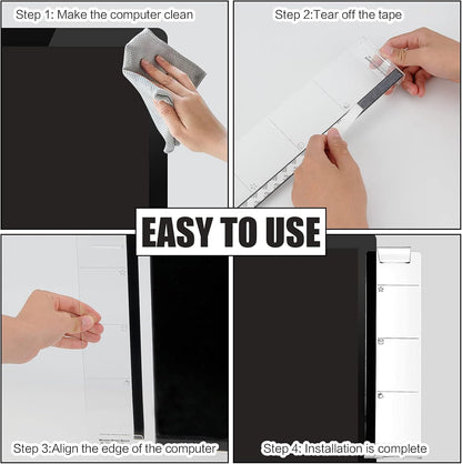 Office Desk Accessories 2pcs Multifunction Computer Monitor Memo Board - Office Supplies for Women Men Computer Sticky Note Holder Home Decor (Smooth Monitor Memo Board)