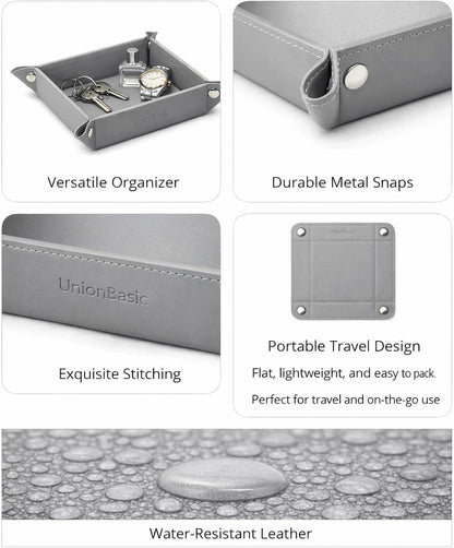 Small Valet Tray, Jewelry Tray for Rings Watches Earrings, Entryway Catchall Caddy for Coins Keys Change, Nightstand Bedside Valet Holder, Trays for Electronic Gadgets, Beige - Colors A
