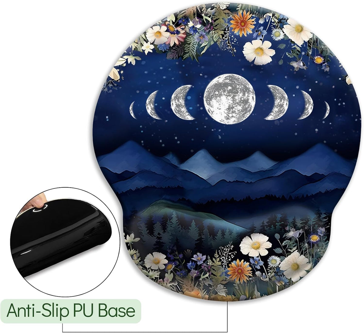Funny Ergonomic Mouse Pad with Wrist Rest, Cat Desk Decor Gifts - Colors A