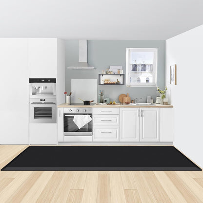 KitchenClouds Kitchen Mat Cushioned Anti Fatigue Rug 17.3"x28" Water Resistant, Non Slip, Standing and Comfort Desk/Floor Mats for House Sink Office (Black)