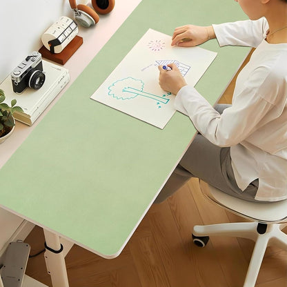 Bloss Leather Desk Pad and Keyboard Wrist Rest, Large Mouse Pad + Keyboard Pad+Mouse Wrist Support, Non-Slip Desk Mat Protector for Office, Home(31.5×15.7 Inches,Beige) - Colors B