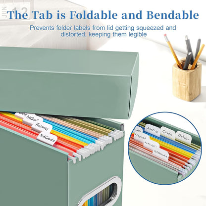 File Organizer Box with Lid & Handle, Thickened Cardboard Hanging File Folder Storage Boxes for Letter Size, Portable Filing Organizer for Office, Home, Classroom, Black