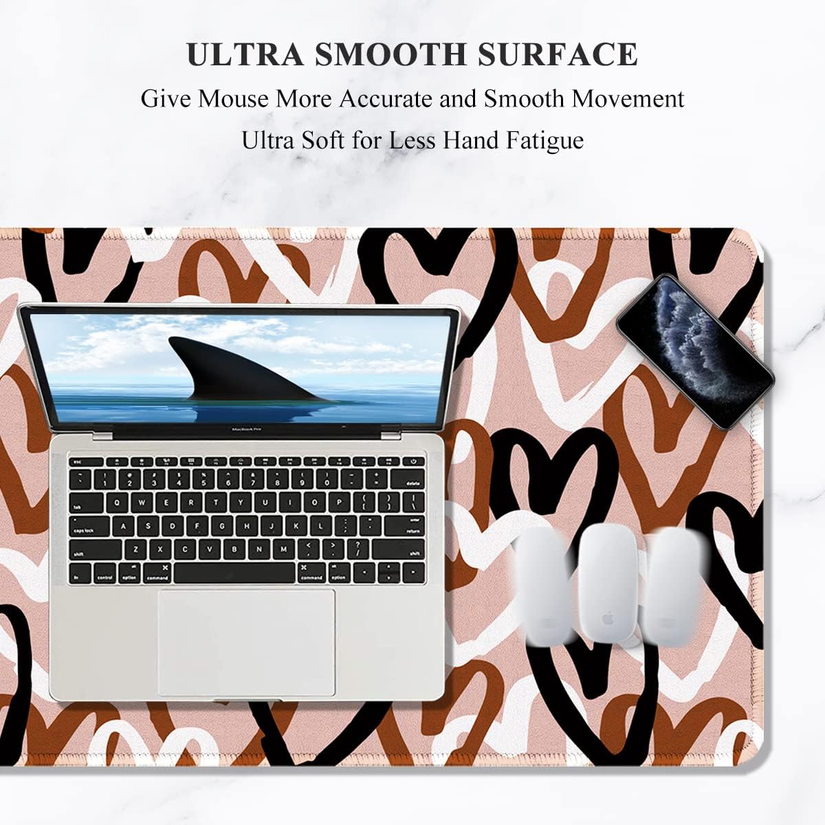 Auhoahsil Desk Mat, Ultra Large Mouse Pad, XXL Gaming Mousepad, Green Tropical Leaves Deskpad, Big Extended Full Size Mouse Pad, Desktop Desk Matt for Keyboard, Laptop & Computer, 35.5 x 15.7 in - Colors A