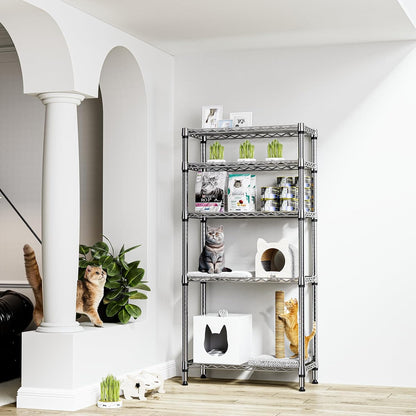 M MZG 450 lbs Steel Storage Shelving 3-Tier Utility Shelving Unit Steel Organizer Wire Rack for Home,Kitchen,Office (11.8" D x 17.7" W x 26.3" H) - Colors A
