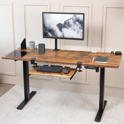 VIVO Extra Long Clamp-on Computer Keyboard and Mouse Under Desk Slider Tray, 34 x 11 inch Pull Out Platform Drawer, Black, MOUNT-KB15EB