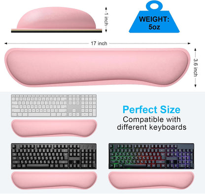 Dapesuom Enlarge Keyboard Wrist Rest, Cute Memory Foam Keyboard Wrist Cushion for Computer Desk Mats Support, Typing Pain Relief Ergonomic Mouse Pad Rests with Non-Slip Base for Gaming, Laptop, Purple