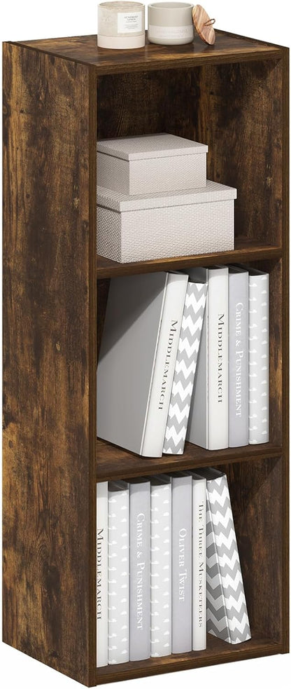 Furinno PASIR Book Shelf, 2-Tier Modern Bookshelf, Open Shelves Bookcase 9 x 12 x 21, Easy Assembly, for Living Room, Bedroom, Home Office, White