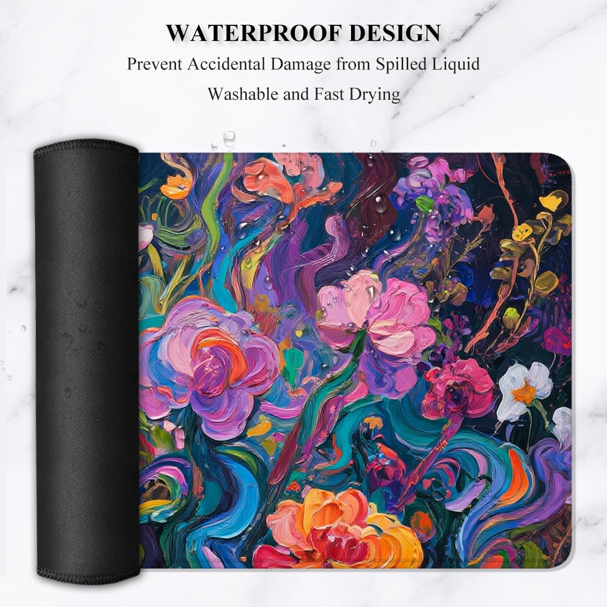 Auhoahsil Desk Mat, Ultra Large Mouse Pad, XXL Gaming Mousepad, Green Tropical Leaves Deskpad, Big Extended Full Size Mouse Pad, Desktop Desk Matt for Keyboard, Laptop & Computer, 35.5 x 15.7 in - Colors B