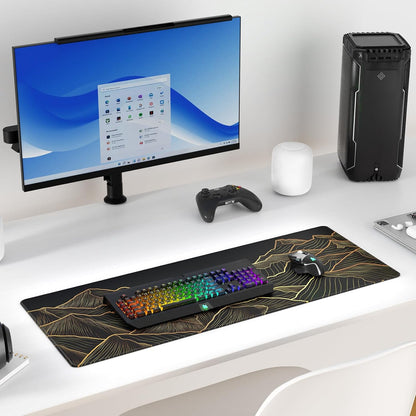 KTRIO Large Gaming Mouse Pad Desk Mat for Gamer, 31.5" x 11.8", Black, XL | Extended Size Design, Superior Micro-Weave Cloth, Non-Slip Rubber Base, Durable Stitched Edges, Water-Resistant Coating